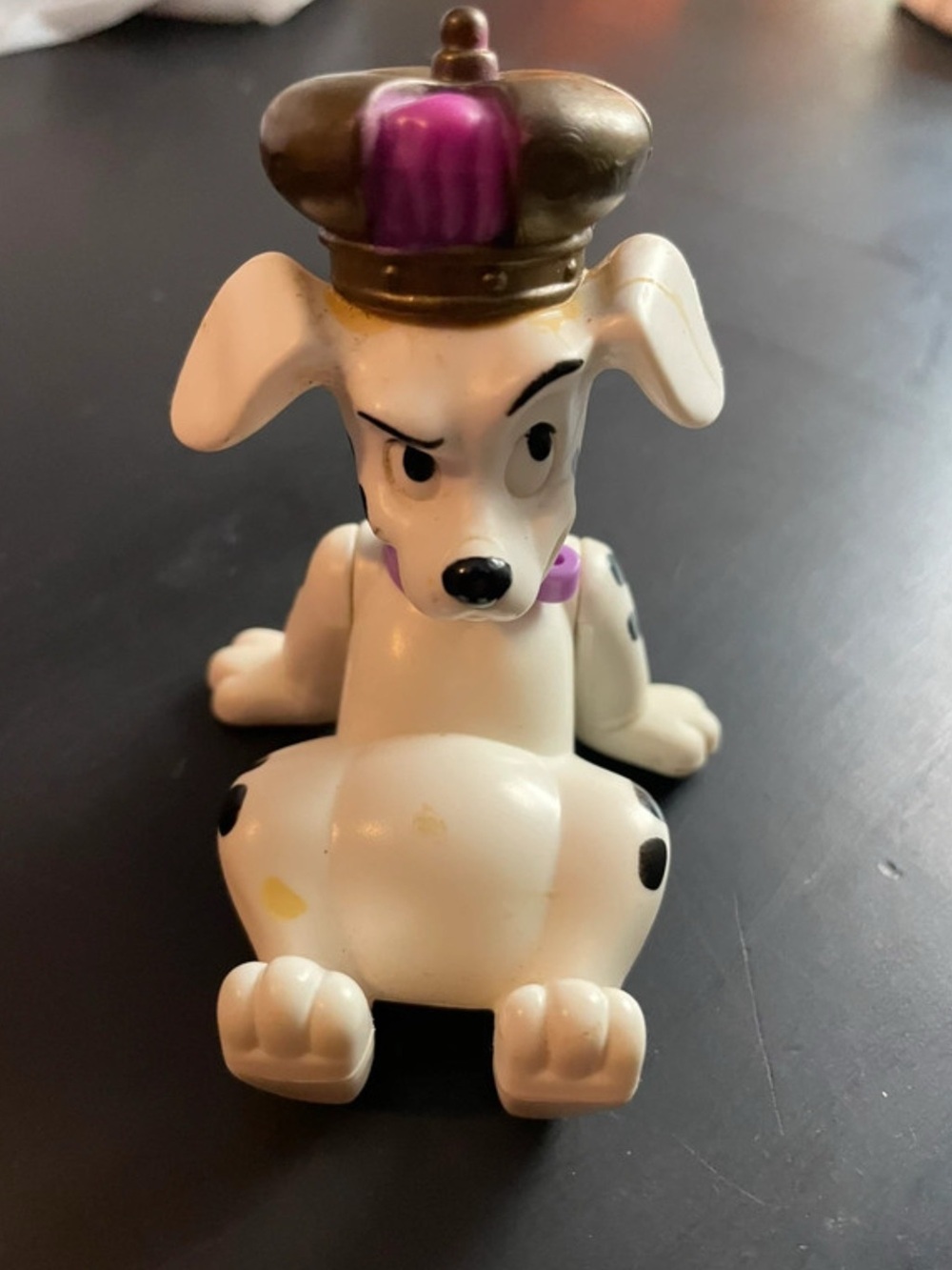 Vintage 1996 Disney 101 Dalmatians Figurine Toy with Purple Crown